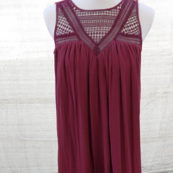 LOFT  SP  Burgundy Sleeveless MINI DRESS - Picture 1 of 3